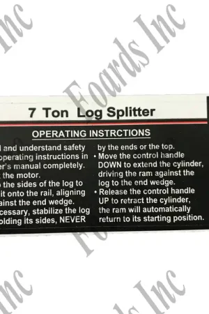 (410-156) Operating Instruction Decal Time-Limited