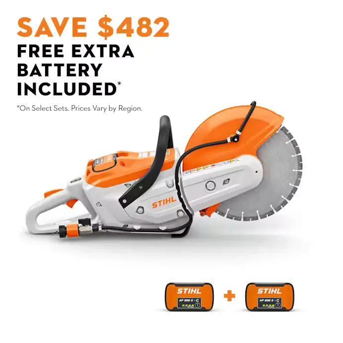 Stihl | TSA 300 Battery Cut-Off Machine | w/ AP 500 S + FREE Extra AP 500 S (TA02 200 0016) Top Rated