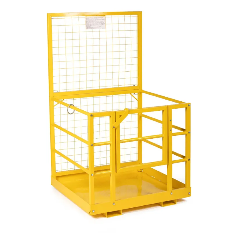 Scratch and Dent - 2 Person LW Forklift Platform Safety Cage Yellow 45" x 43" - FINAL SALE Popular