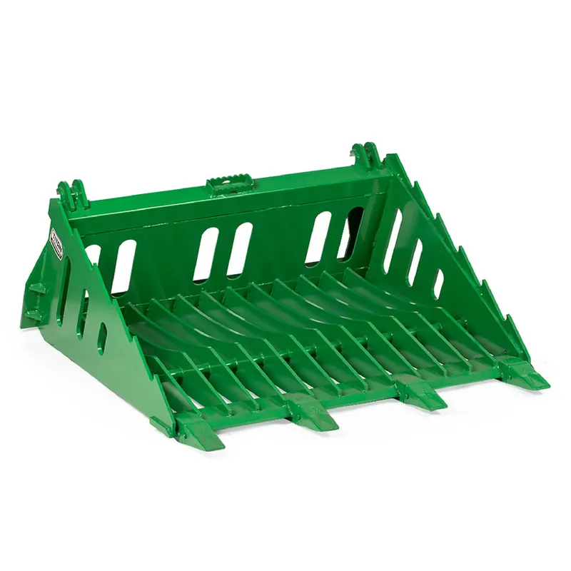 Crafted Scratch and Dent, 48" Fine Grade Skeleton Rock Bucket with Teeth Fits John Deere Tractors