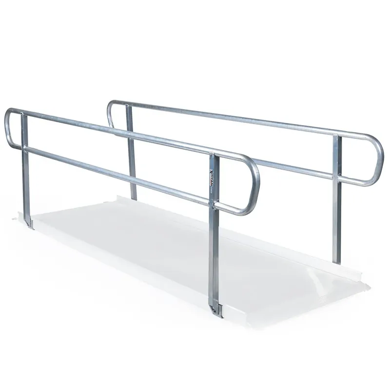 Markdown Scratch and Dent - 9.5 FT Aluminum Wheelchair Entry Ramp Handrails - FINAL SALE