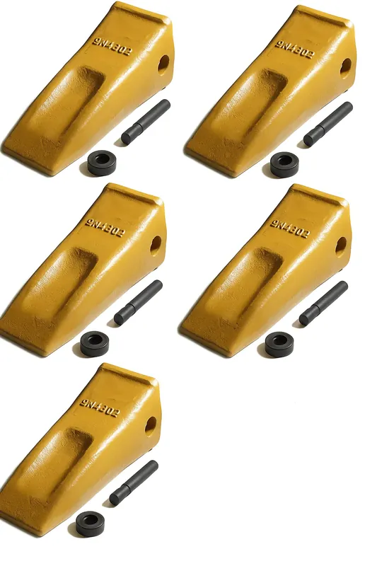 Scratch and Dent, 9N4302 Long Bucket Teeth w/ Side Pin 9J2308 and 8E6259 Retainer (5 Piece) Crafted