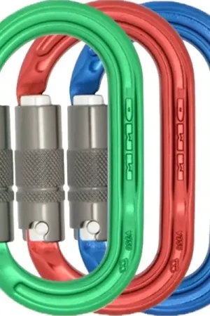High Quality KMM - A327-P3 - Titanium/green Ultra-O Range 3 Pack Aluminum Carabiners