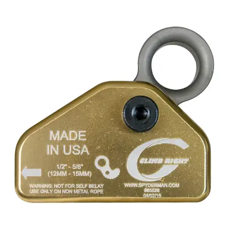 Spyder - 85528 - 3/8 -1/2" Climb Right Gibbs Rope Grab – Fixed Pin Reduced Price