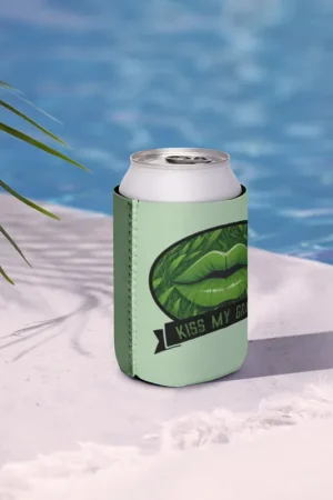 Fan Favorite Kiss My Grass w/Lips Coozie